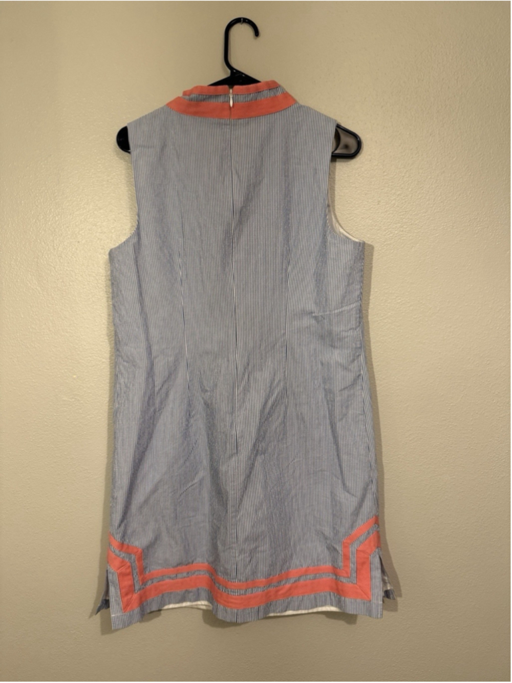 ELIZA J Stripe Sleeveless Shift Mini Dress In Orange Sky Size 12 Beach Summer - Picture 6 of 6
